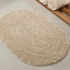Tapete Banheiro Oval Bege Cód. 9796 / 0,40m X 0,60m