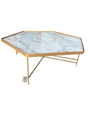 MESA CENTRO HEXAGONPINTURA DOURADA TEXTURA PED 04