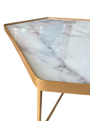 MESA CENTRO HEXAGONPINTURA DOURADA TEXTURA PED 04