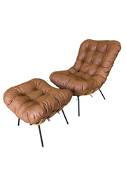 Cadeira Costela com Puff Factor - Estrutura Ferro