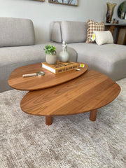 Conj. Mesa de Centro Orgânica - Madeira