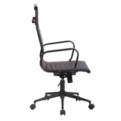 CADEIRA OFFICE SEVILHA AÇO PRETO ALTA PU PRETO