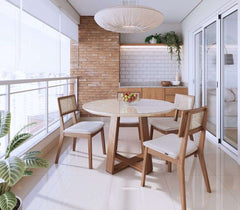 MESA WOOD 1.2 REDONDA OFF WHITE/NATURE