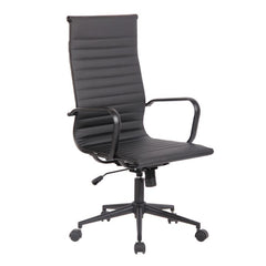 CADEIRA OFFICE SEVILHA AÇO PRETO ALTA PU PRETO
