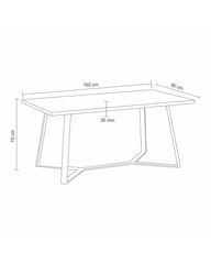 MESA ROMA 160X90X75CM BS/PRETA (ESCRITÓRIO)