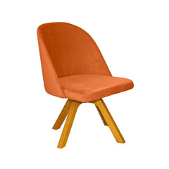 Cadeira Lily Veludo - Estrutura Madeira LARVIG Terracota