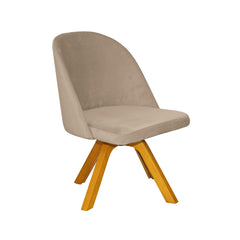 Cadeira Lily Veludo - Estrutura Madeira LARVIG Bege