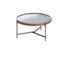 Conjunto Mesa Centro Aqua Mármore White/Grafite