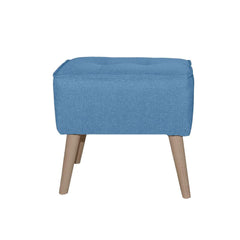 Puff Lis Linho - Pés Madeira Larvig E BLUE