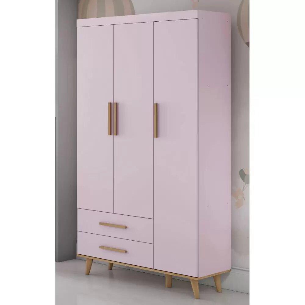 Roupeiro Infantil 3 Portas CAROLINA BABY Rosa