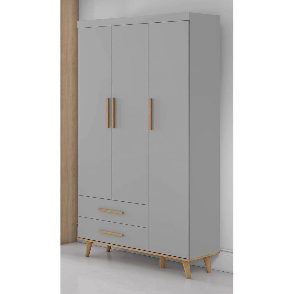 Roupeiro Infantil 3 Portas CAROLINA BABY Cinza