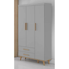Roupeiro Infantil 3 Portas CAROLINA BABY Cinza