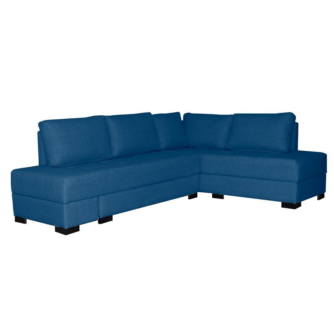 Sofá Cama Primavera 2,60x1,87M Linho - Base Madeira LARVIG Blue