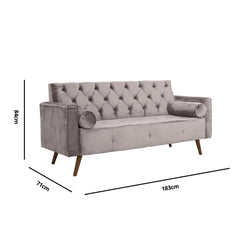 Sofá Fixo Kalanchoe 1,83M Veludo- Base Madeira Larvig E