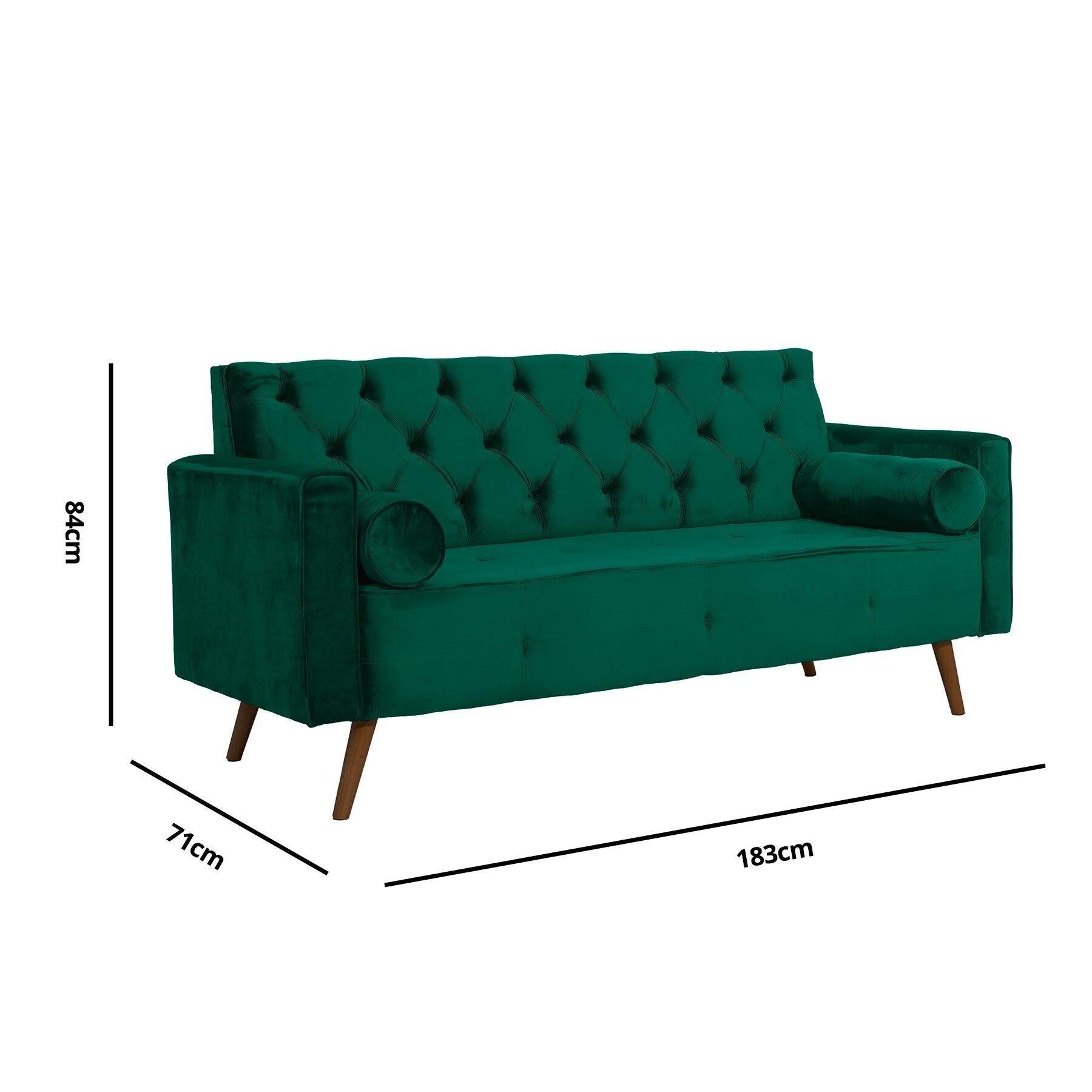 Sofá Fixo Kalanchoe 1,83M Veludo- Base Madeira Larvig E