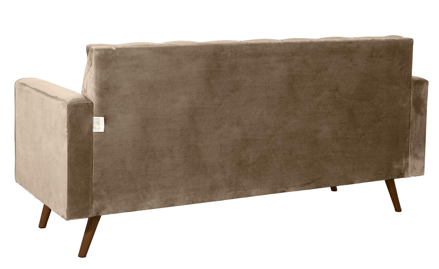 Sofá Fixo Kalanchoe 1,83M Veludo- Base Madeira Larvig E