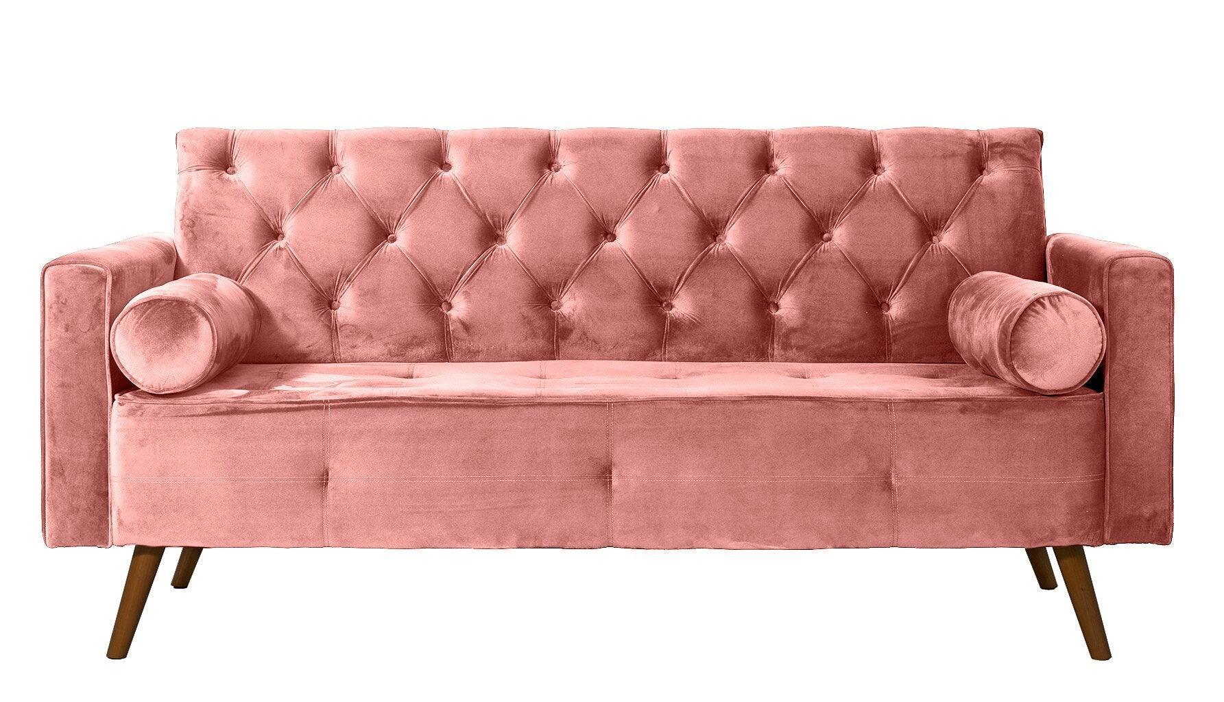 Sofá Fixo Kalanchoe 1,83M Veludo- Base Madeira Larvig E