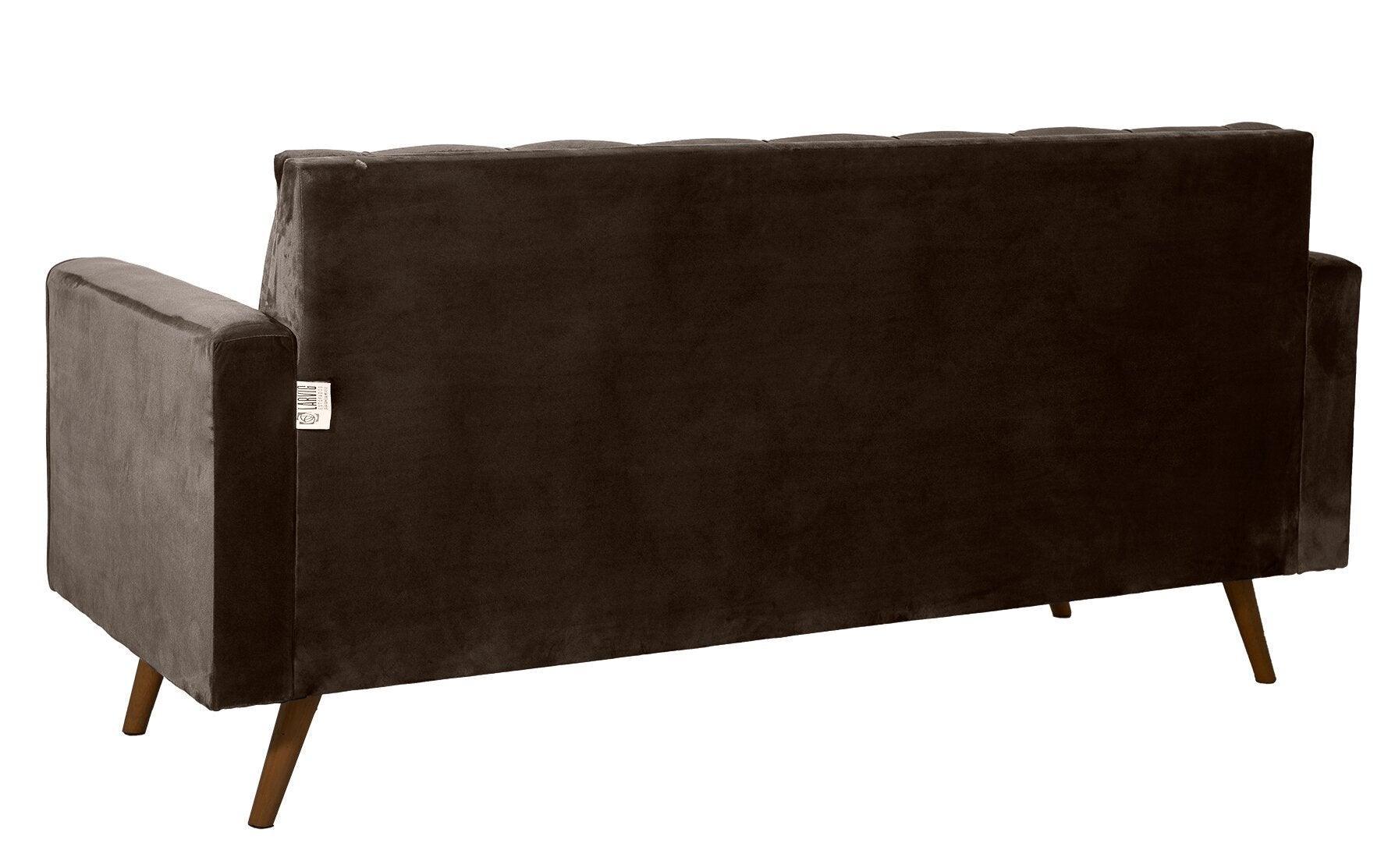 Sofá Fixo Kalanchoe 1,83M Veludo- Base Madeira Larvig E