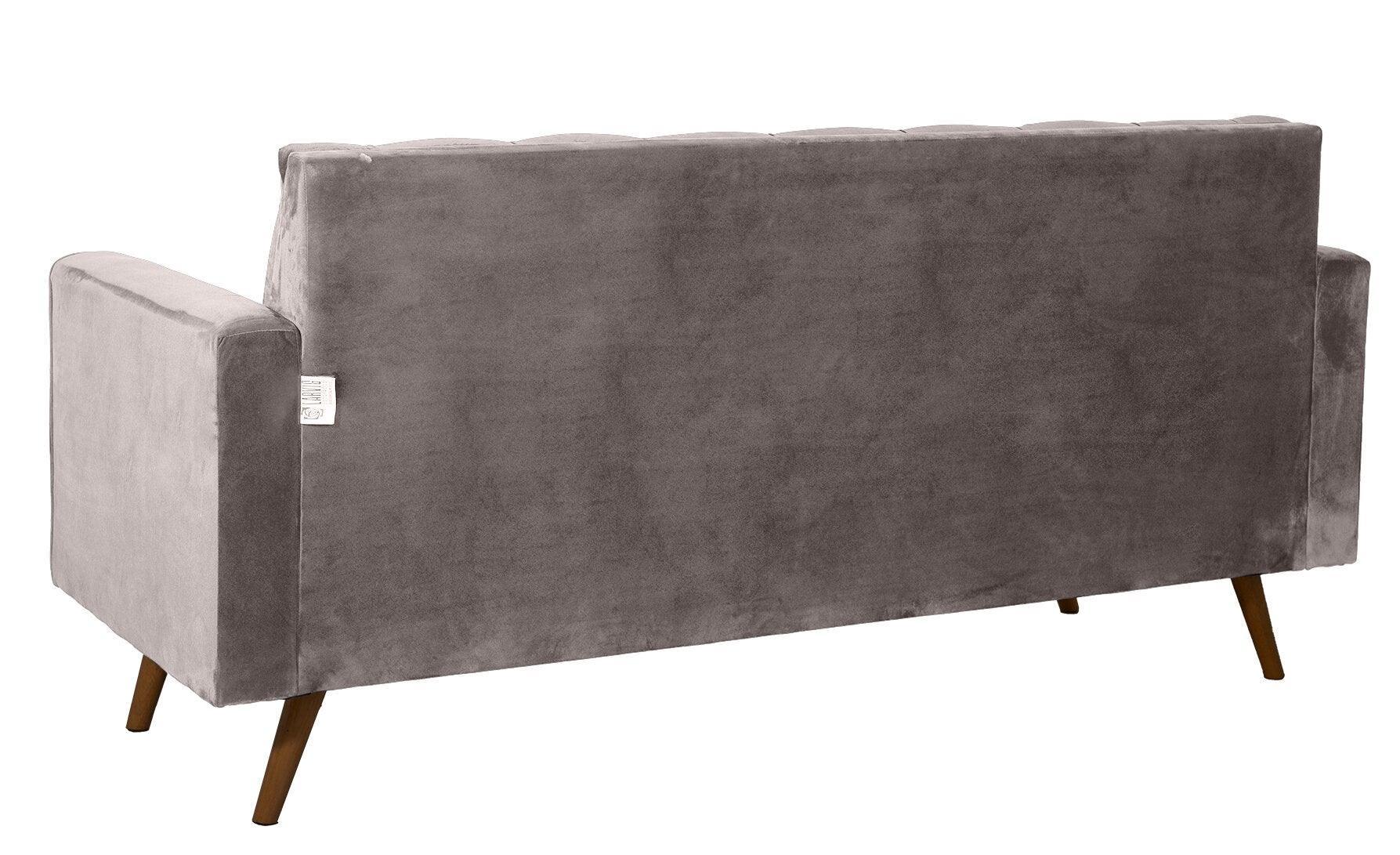 Sofá Fixo Kalanchoe 1,83M Veludo- Base Madeira Larvig E