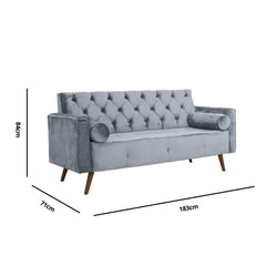 Sofá Fixo Kalanchoe 1,83M Veludo- Base Madeira Larvig E