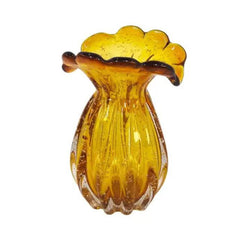 Vaso Frufru em Cristal Murano Ambar - Mini - LARVIG