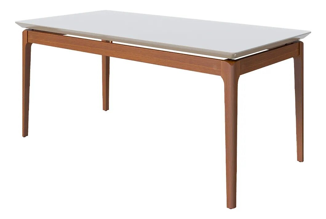MESA WIND 2.2 C/ VIDRO RETANGULAR OFF WHITE/NATURE
