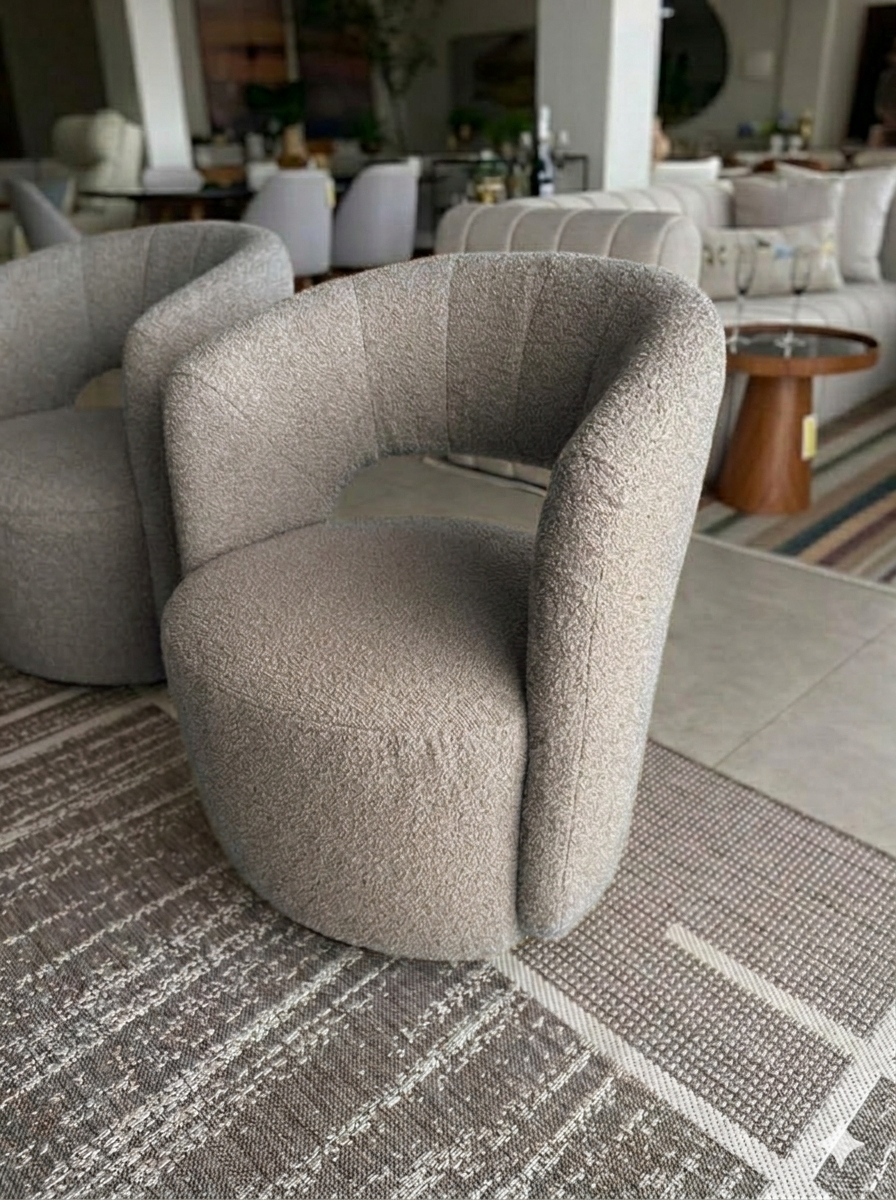 Poltrona Giratória Girassol - Linho