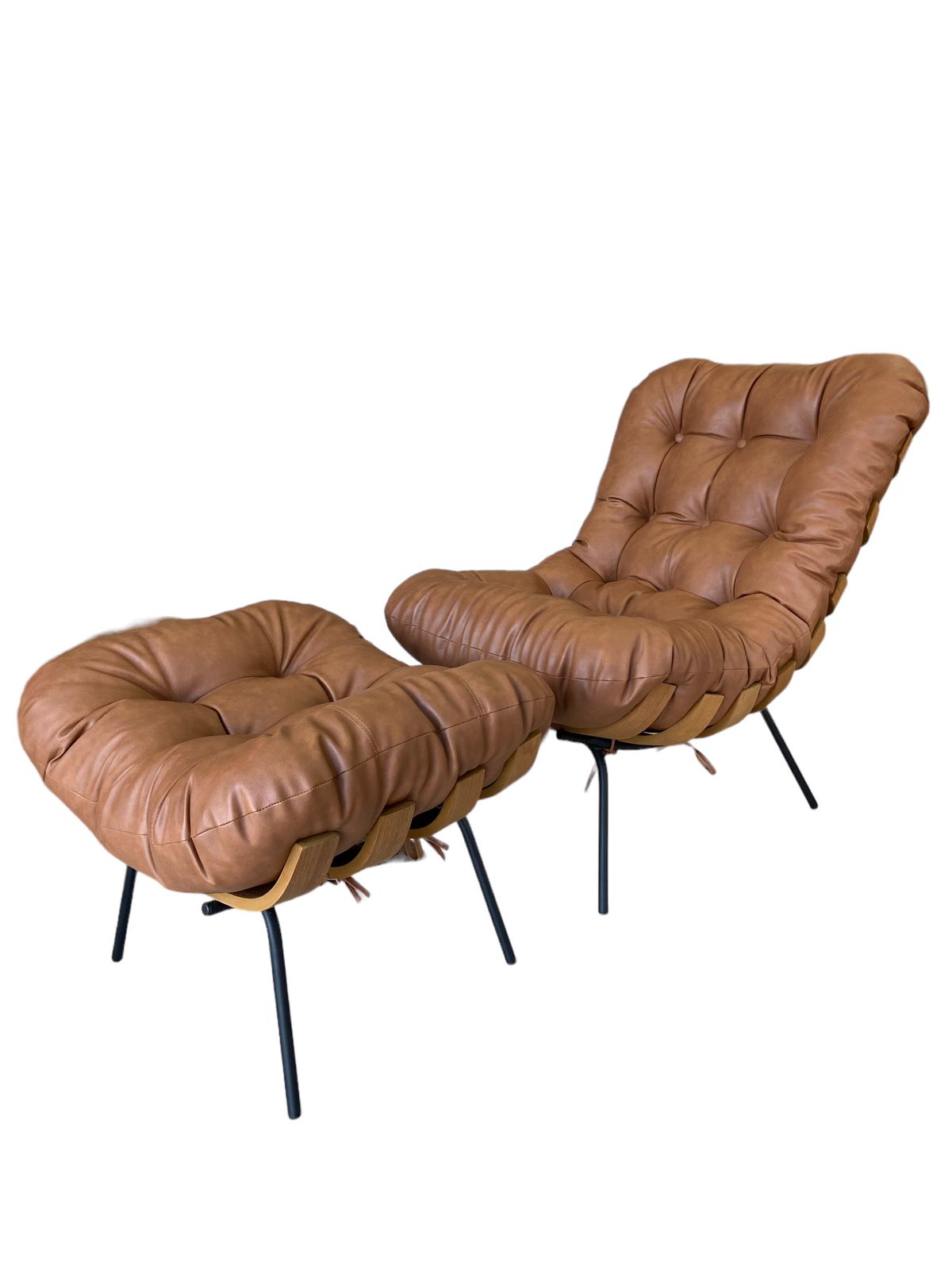 Cadeira Costela com Puff Factor - Estrutura Ferro