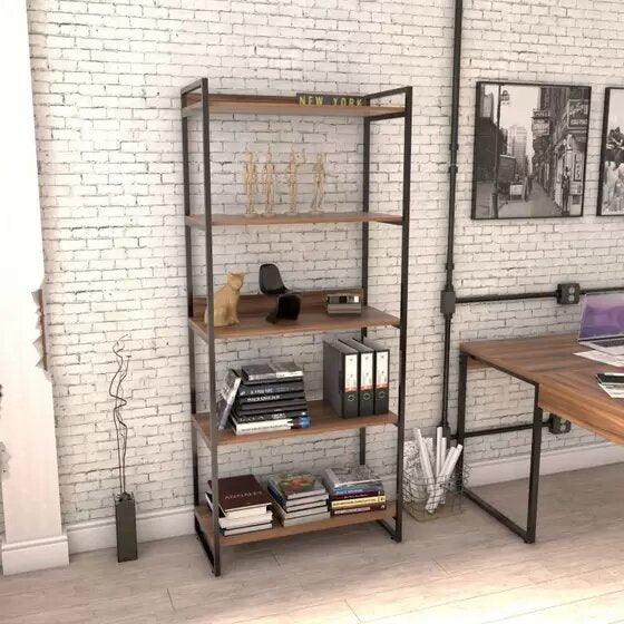Estante Slin 1,60  Prat. Noce/Preto