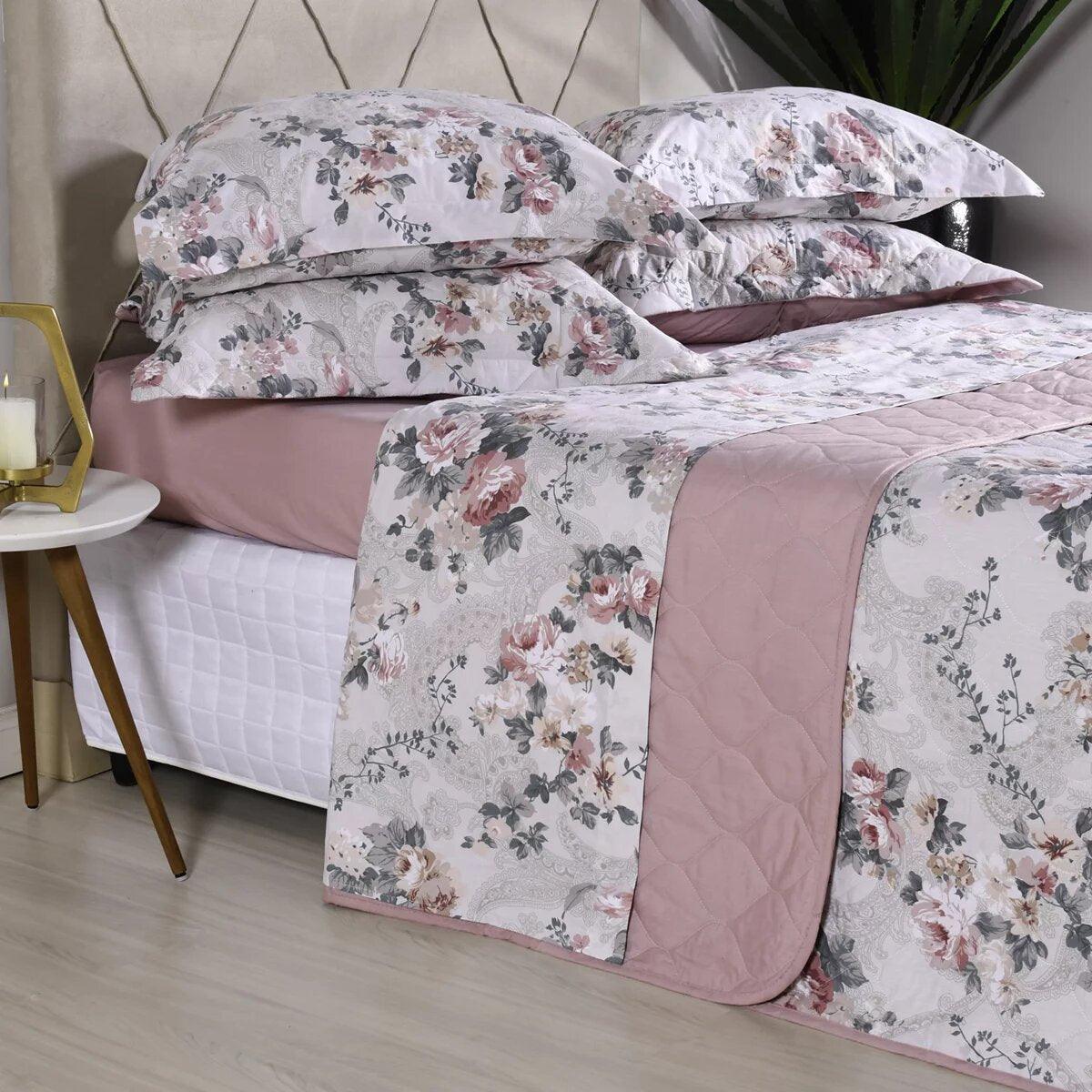 Jogo de Cama 200 Fios Estampado Rosier Tessi Solteiro 