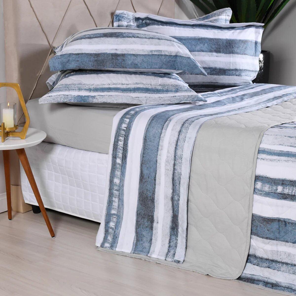 Jogo de Cama 200 Fios Estampado Stripes Tessi Solteiro 