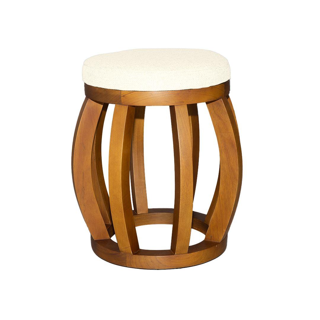 Puff Frésia Linho - Madeira Larvig E 